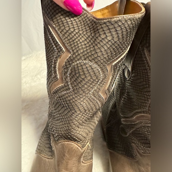 Jean Pier Clemente Vintage Leather Snakeskin Reptile Cowboy Western Boots 11.5 - Picture 8 of 16